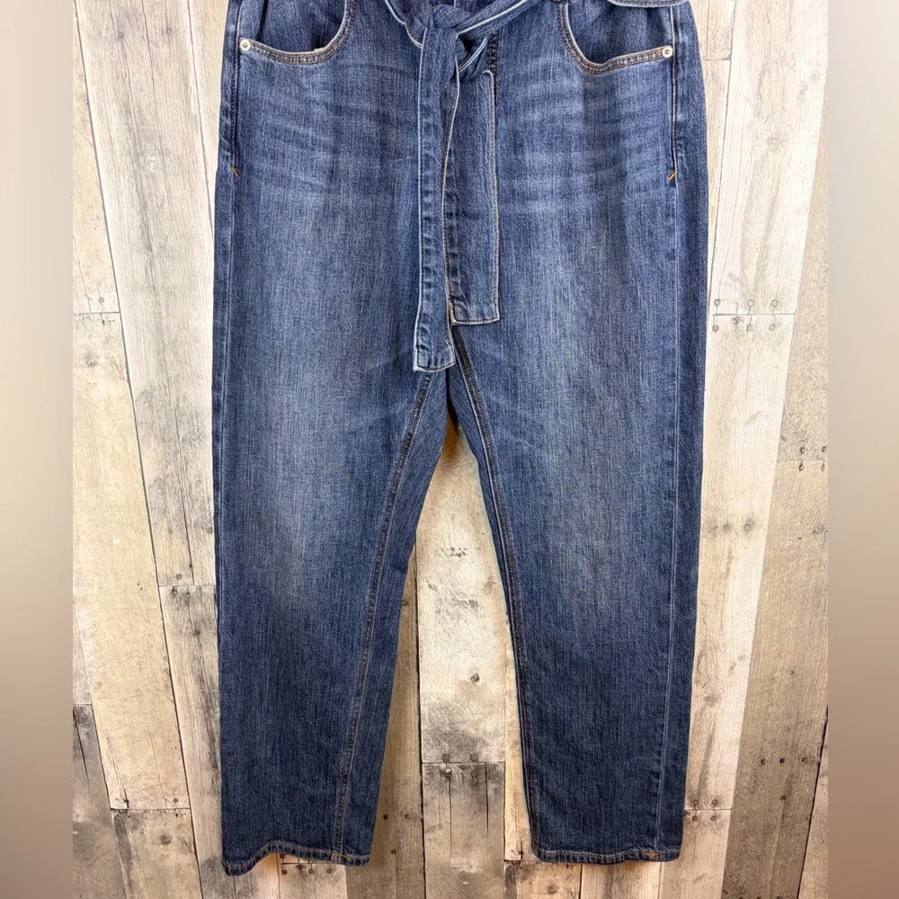 Anthropologie Pilcro Ultra High Rise Relaxed Pull On Jeans Tie Waist Size 29.